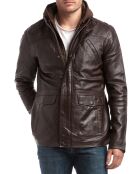 Veste en Cuir Elgon marron