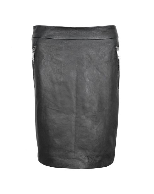 Jupe en Cuir Blana noire