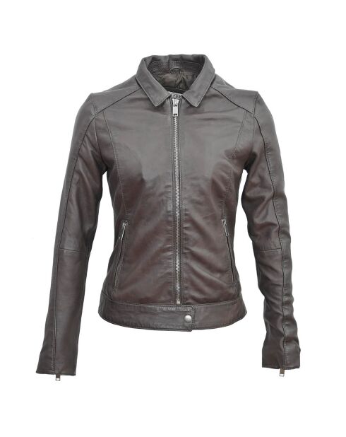 Veste en Cuir Chloris marron