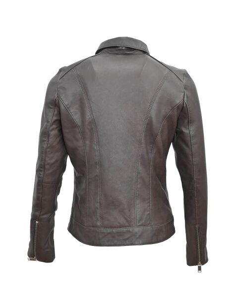 Veste en Cuir Chloris marron