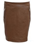 Jupe en Cuir Blana cognac