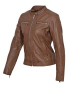 Veste en Cuir Calissy cognac