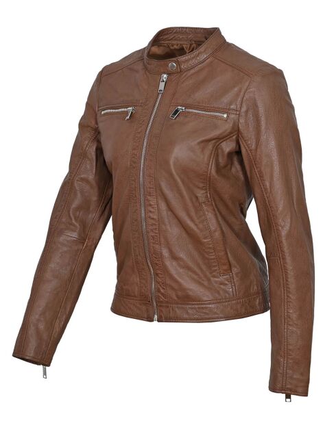 Veste en Cuir Calissy cognac
