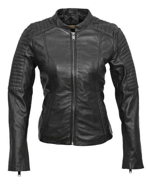 Veste en Cuir Cheyenne noire