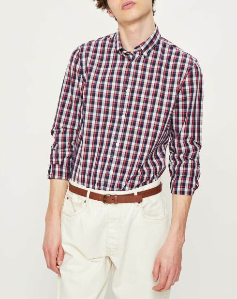 Chemise ajustée Finnley Cedar à carreaux bleu/blanc/rouge