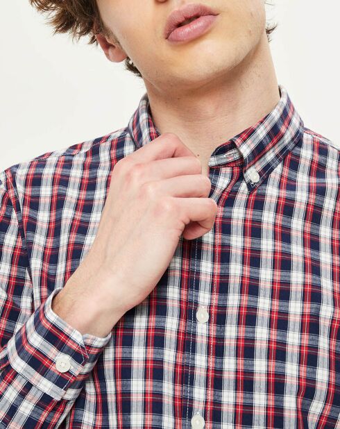 Chemise ajustée Finnley Cedar à carreaux bleu/blanc/rouge