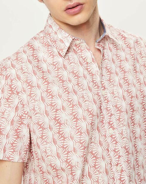 Rechte Lincoln blouse met roze bloemenprint