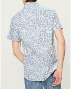 Chemise ajustée Liam à motifs blanc/bleu