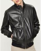 Blouson en Cuir d'Agneau Freddie Lamb Trendy noir