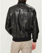 Blouson en Cuir d'Agneau Freddie Lamb Trendy noir