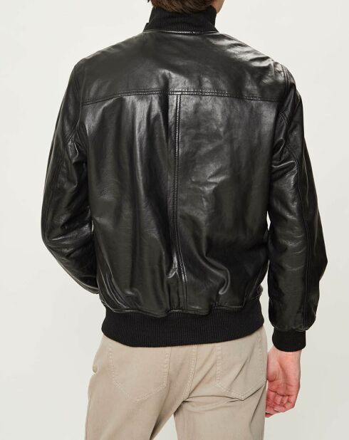 Blouson en Cuir d'Agneau Freddie Lamb Trendy noir