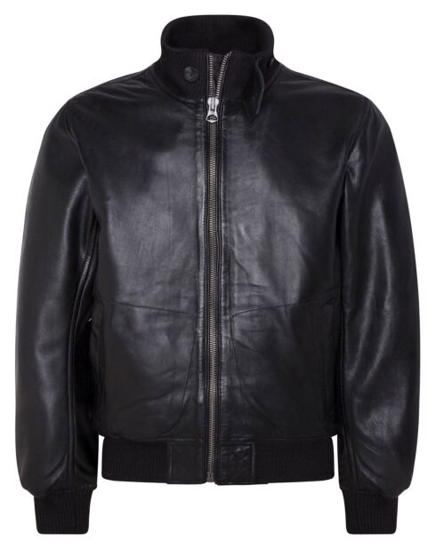 Blouson en Cuir d'Agneau Freddie Lamb Trendy noir