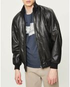 Blouson en Cuir d'Agneau Freddie Lamb Trendy noir