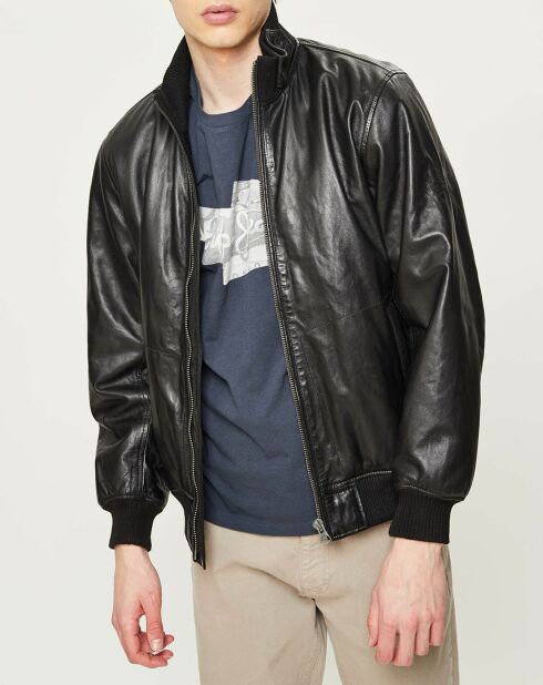 Blouson en Cuir d'Agneau Freddie Lamb Trendy noir