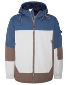 Parka à capuche Pete Nylon Taslon bleu/écru/marron