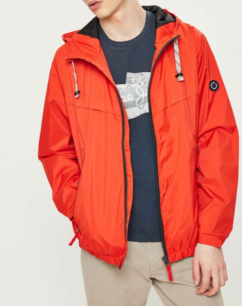 Blouson à capuche David rouge