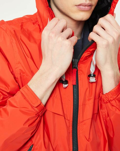 Blouson à capuche David rouge