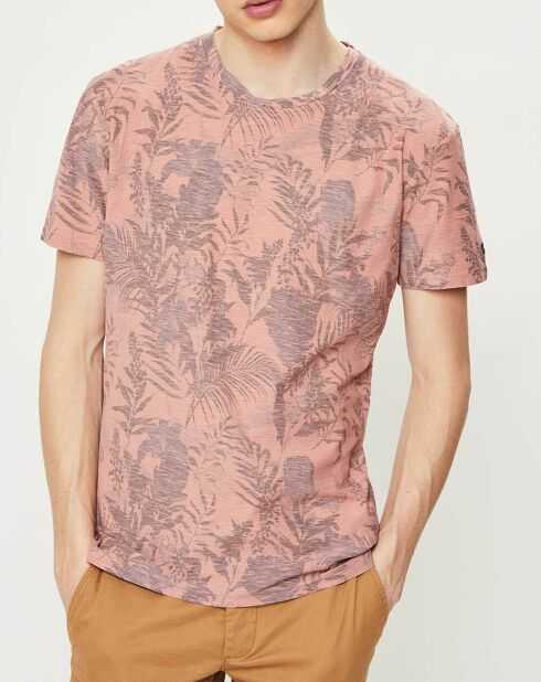 T-Shirt Dan imprimé feuilles saumon