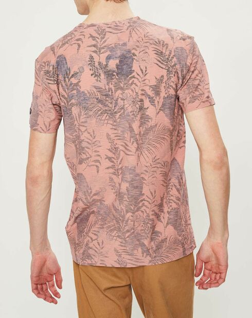 T-Shirt Dan imprimé feuilles saumon