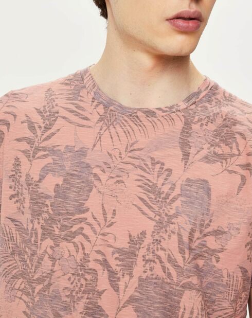 Dan T-Shirt mit Lachsblattdruck