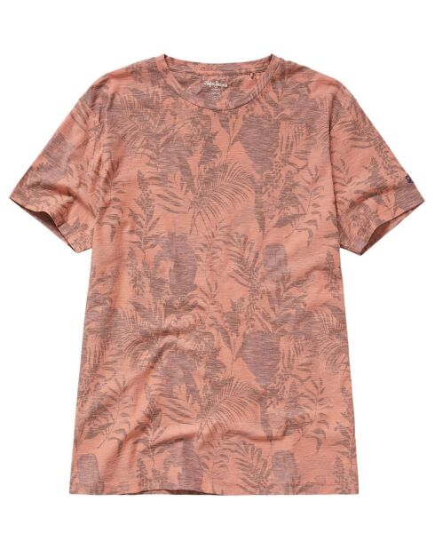 T-Shirt Dan imprimé feuilles saumon