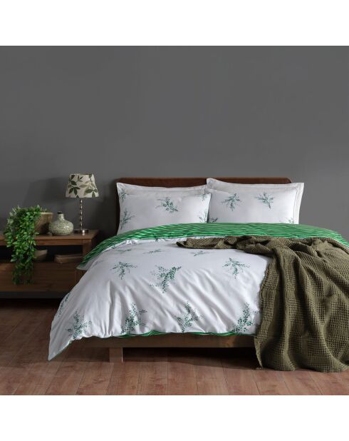 Parure housse de couette Meltem blanc/vert