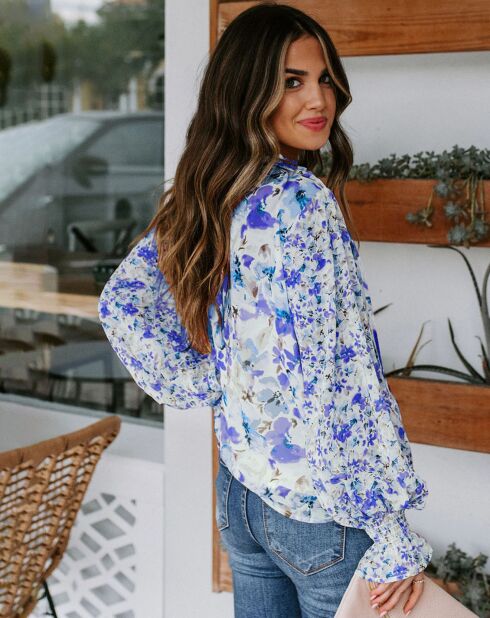 Blouse fleurie bleue