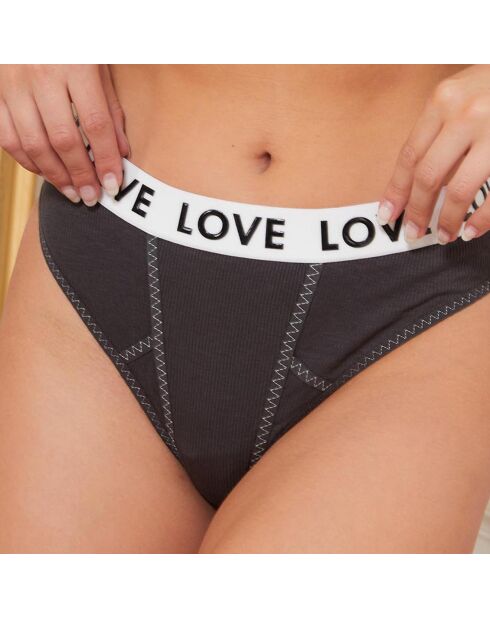 Ensemble Soutien-gorge & Tanga Jade anthracite