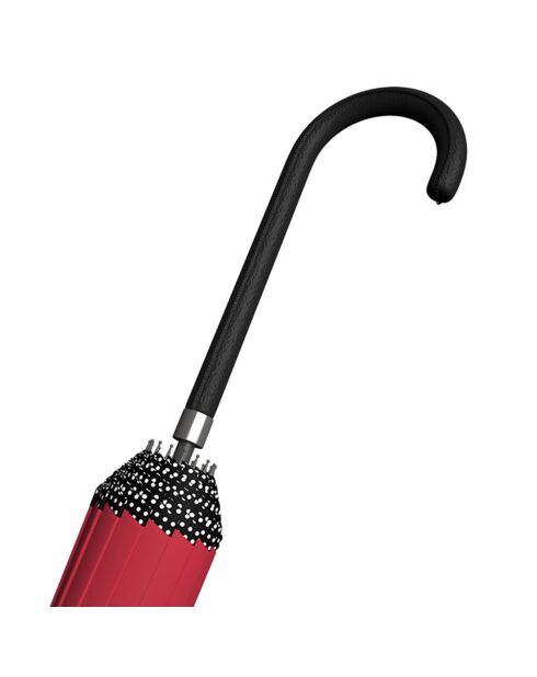 Sombrilla tipo pagoda con borde detallado - Apertura manual roja