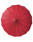 Parapluie pagode avec bordure detaillée - Ouverture manuelle rouge