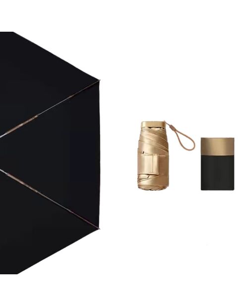 Mini opvouwbare paraplu - Handmatig te openen - Ultralicht en compact groen/goud