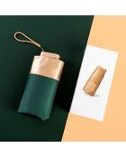 Mini opvouwbare paraplu - Handmatig te openen - Ultralicht en compact groen/goud