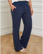 Pantalon 100% Lin Eliana marine