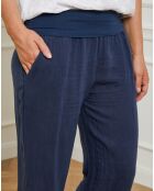 Pantalon 100% Lin Eliana marine