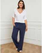 Pantalon 100% Lin Eliana marine