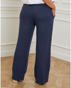 Pantalon 100% Lin Eliana marine