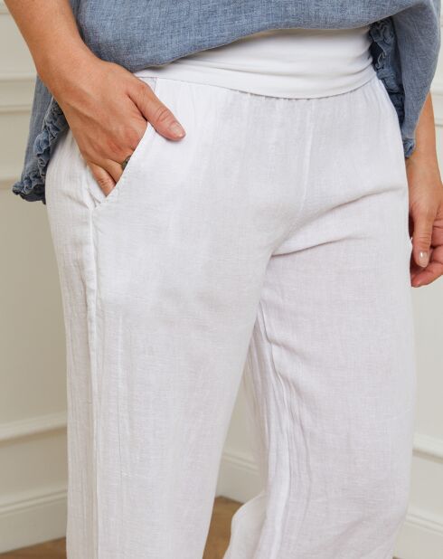 Eliana witte broek van 100% linnen