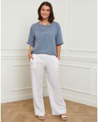 Pantalon 100% Lin Eliana blanc