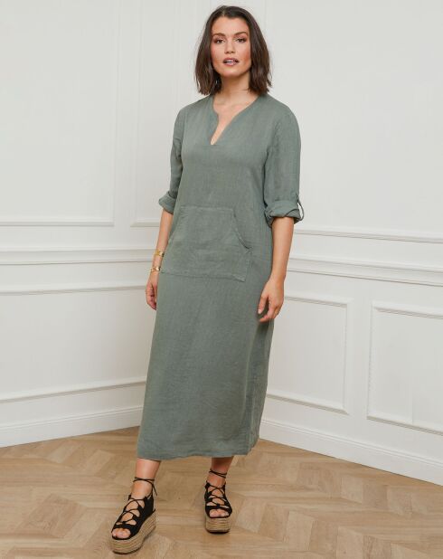 Robe 100% Lin Deby kaki