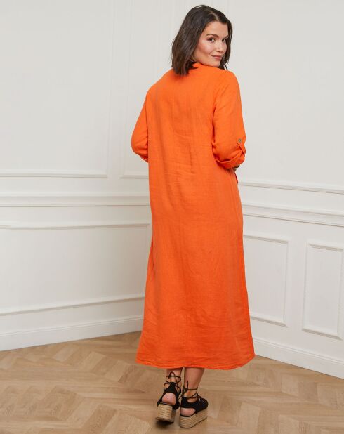Robe 100% Lin Sarah orange