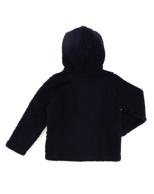 Veste fourrée à capuche sans doublure marine