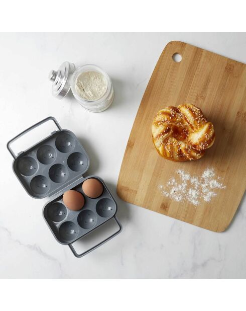 Scatola da trasporto per 6 uova in colori casuali - 16x7x16 cm