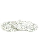 3 Couvercles en tissu reutilisable blanc/vert - D.21 cm