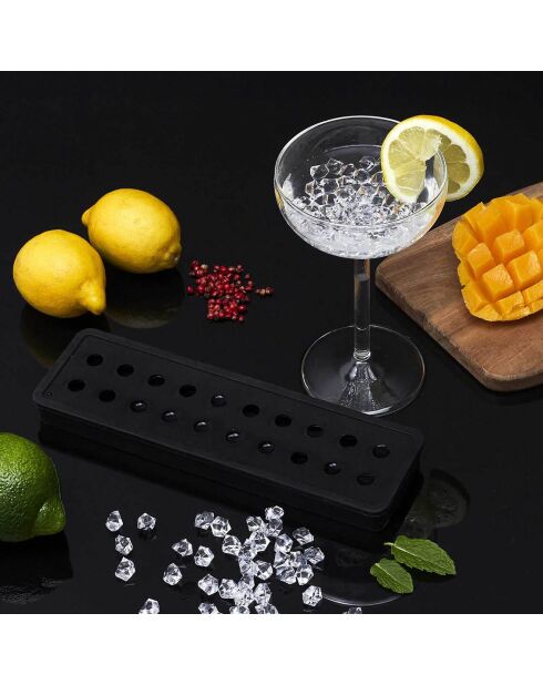 Zwarte ijsblokjesvorm met 20 ballen - 20 cm