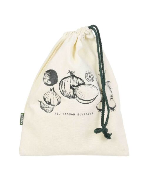 Sac de conservation réutilisable ivoire/noir - 21x26.5 cm