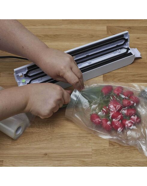 2 transparente Lebensmittel-Vakuumbeutel - 30x28x28 cm