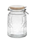 Bocal de conservation couvercle bambou transparent - 1.8 L