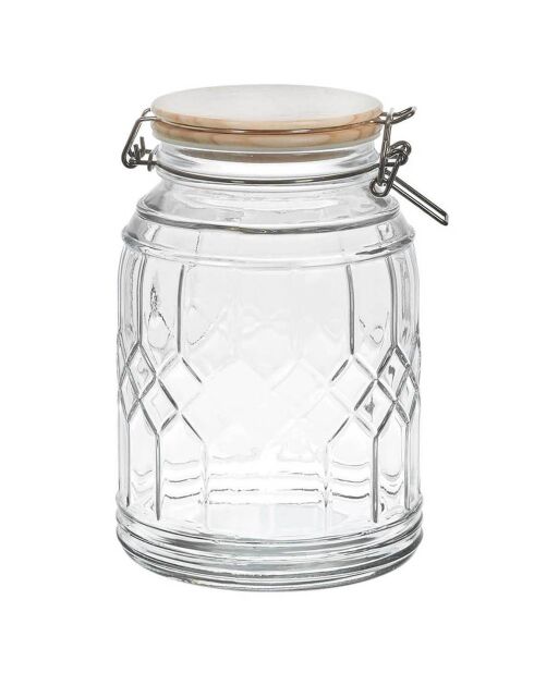 Bocal de conservation couvercle bambou transparent - 1.8 L
