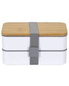 Lunch box 2 niveaux avec bande élastique multicolore - 18.5x9.5x10.5 cm