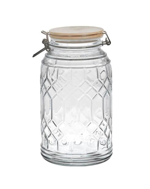 Voorraadpot met doorzichtig deksel van bamboe - 2,3 L